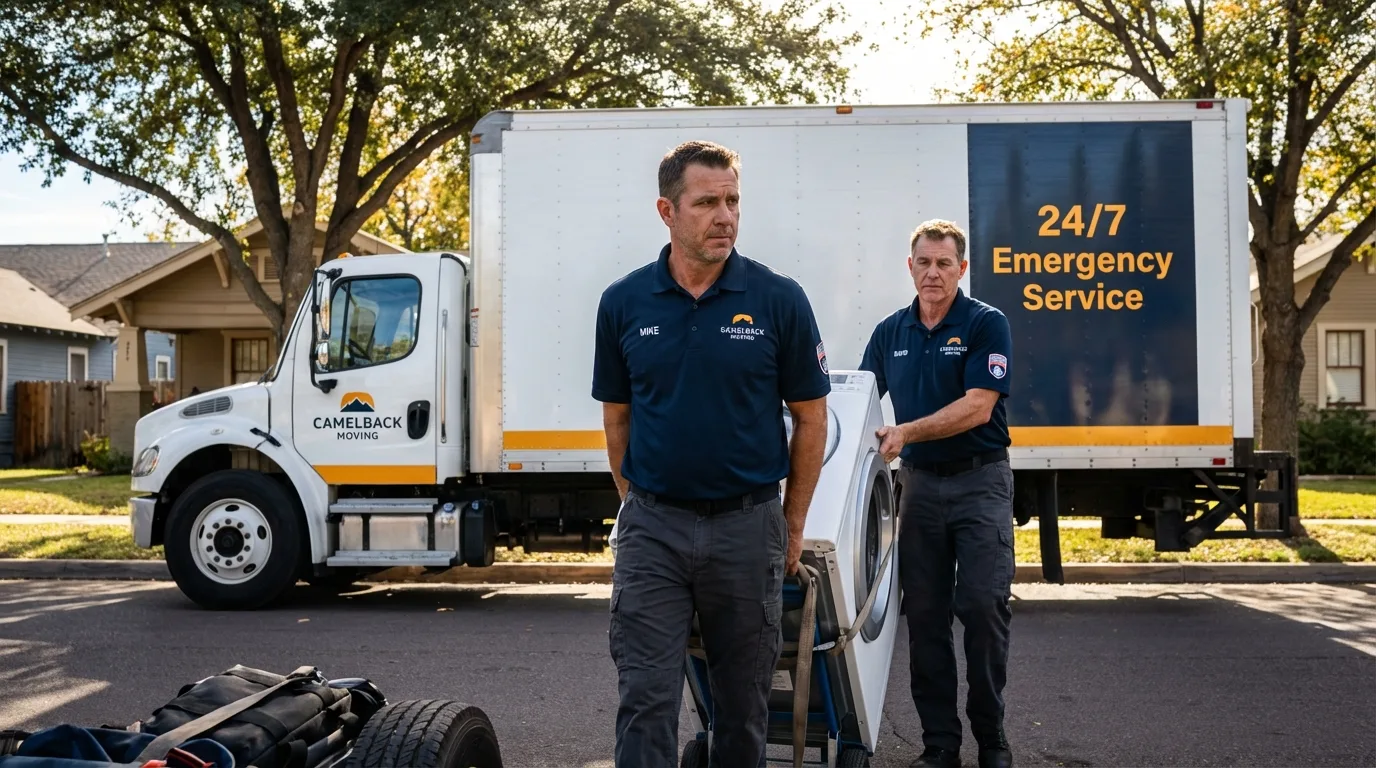 CamelBack Moving crew loading furniture in Visalia, CA